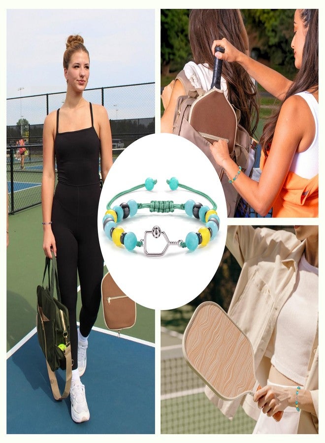 Sistble Pickleball Bracelet Gifts for Pickleball Lovers, Pickleball Bracelets for Women Teen Gifts Natural Stone Pickleball Accessories Birthday Gifts for Pickleball Friends Sport Jewelry - Image 5
